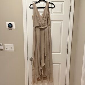 ruffle-trim chiffon faux-wrap bridesmaid dress Valerie Chiffon Faux Wrap Dress